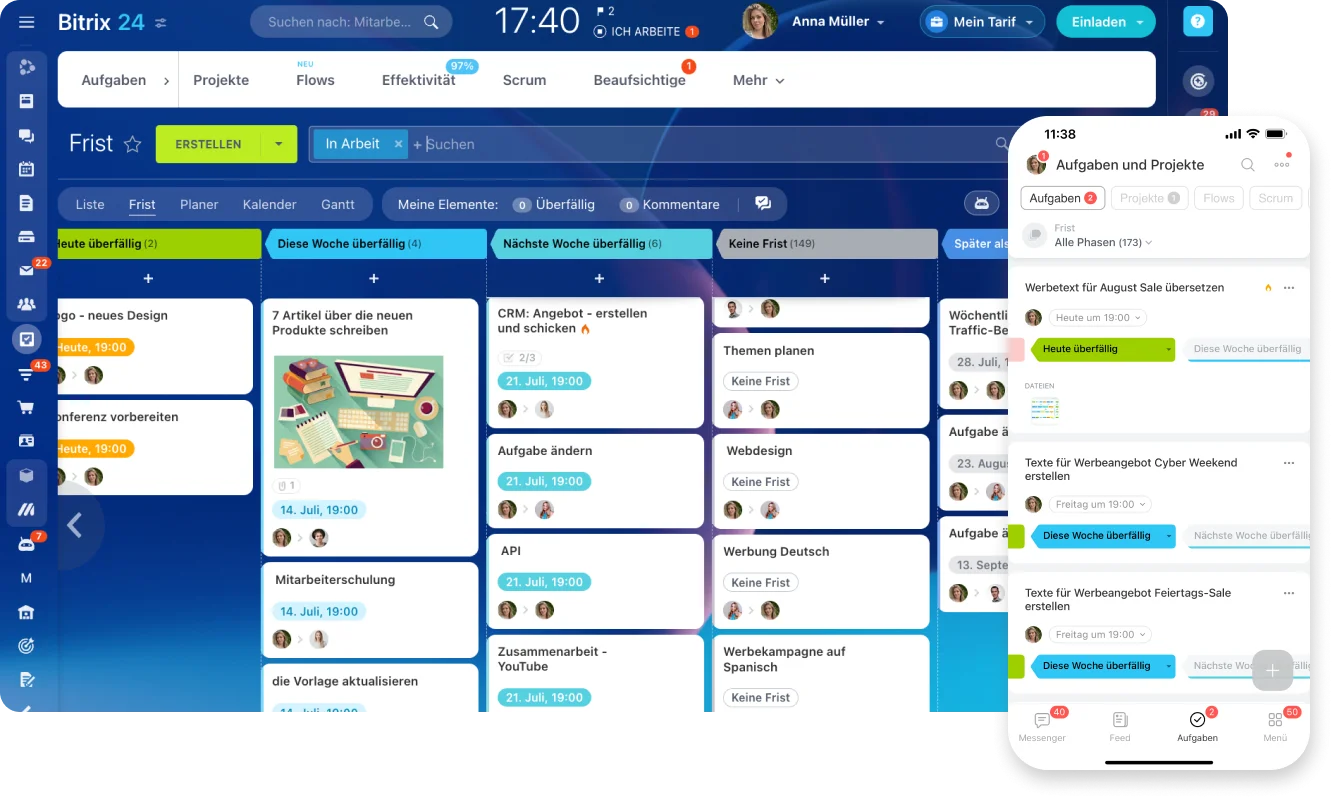 Wiedervorlagen und Fristen in Bitrix24